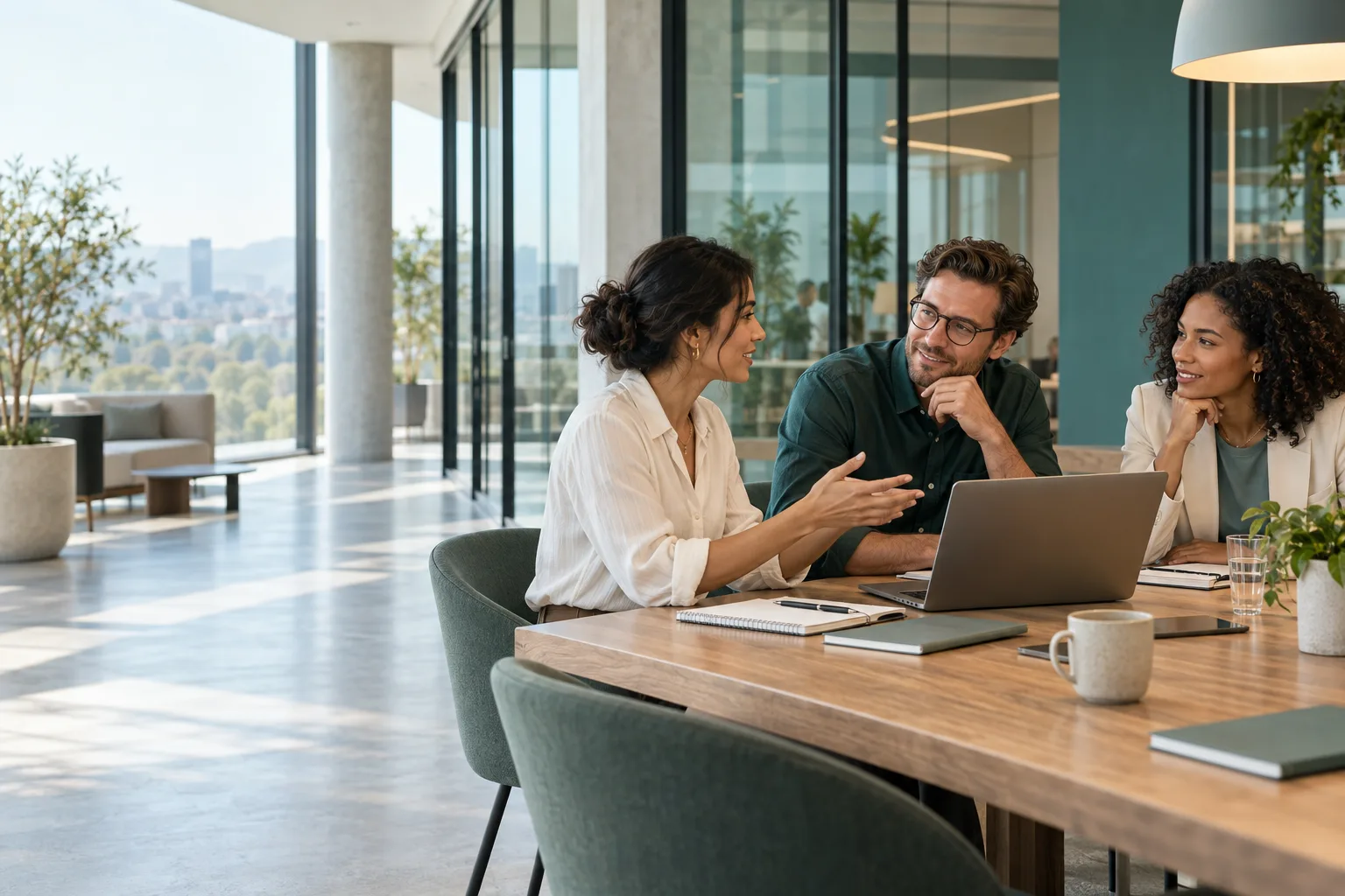 Colleagues meeting together